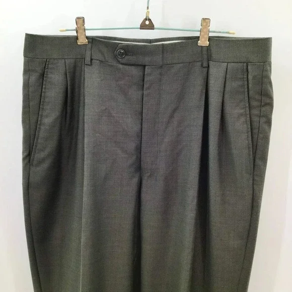 Mens Jones New York Suit 40R Pants 35/28.5 Wool Cashmere Blend Green Houndstooth - Picture 11 of 16